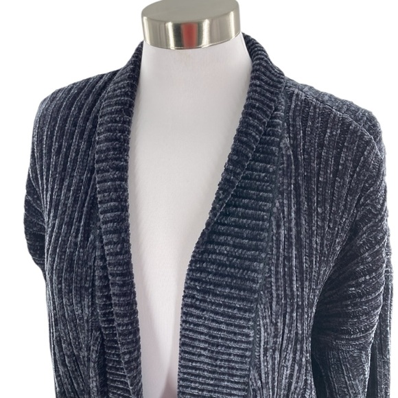 LOFT Grey Chenille Open Front Cardigan Womens X-Large - Picture 2 of 7